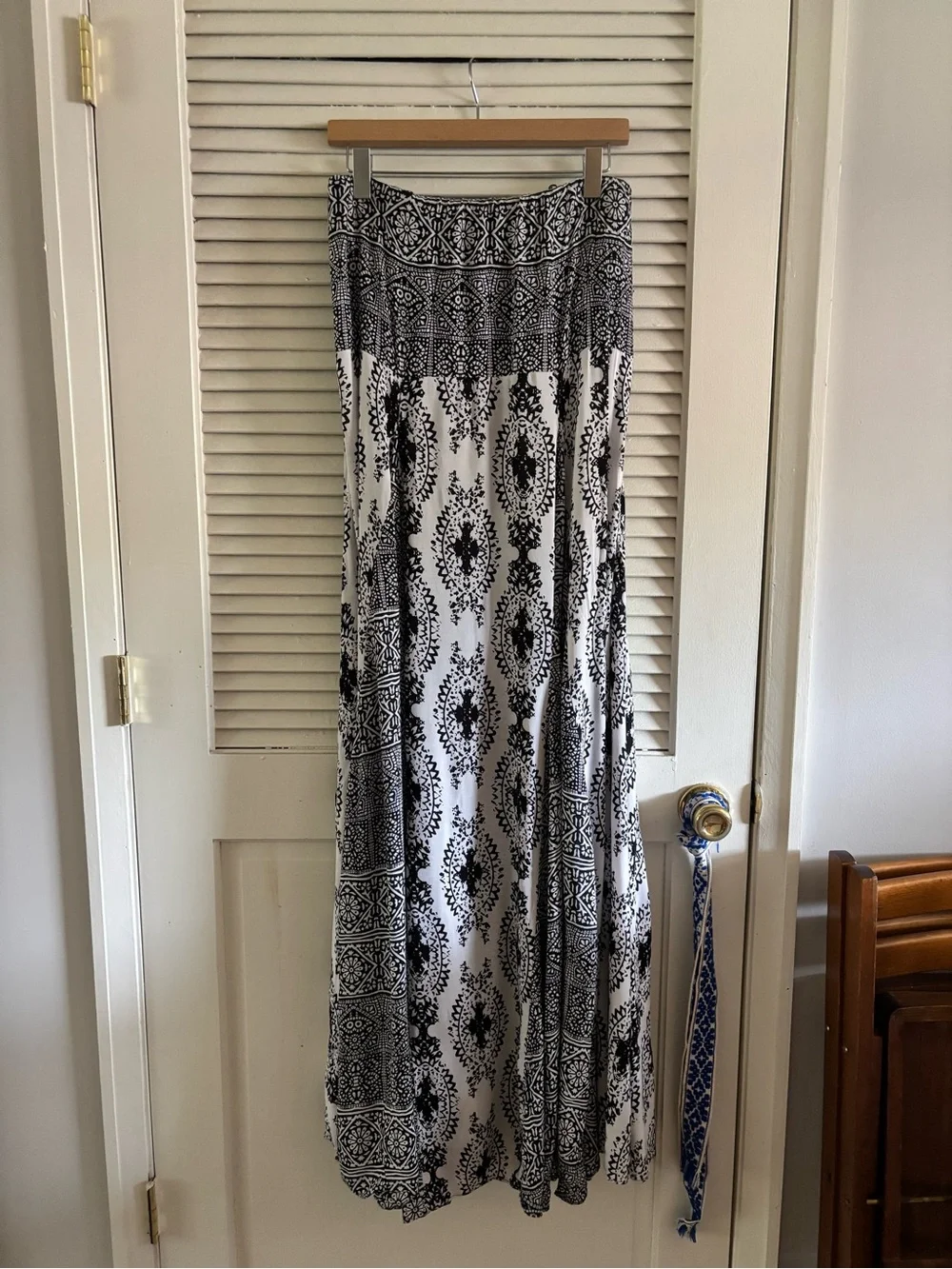 Free People Printed Strapless Maxi Dress size M